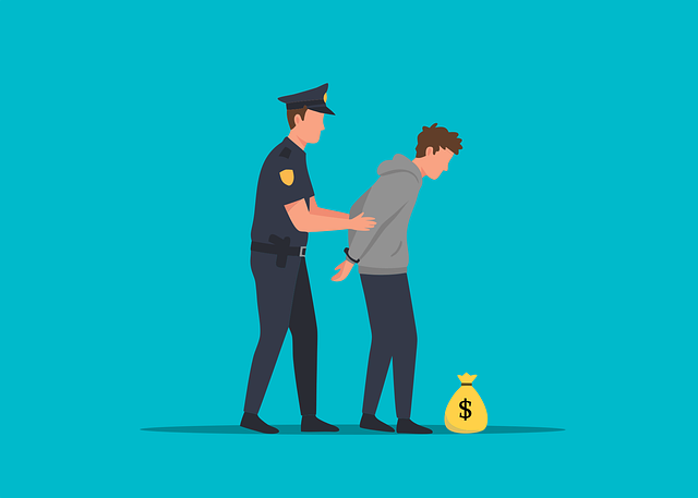 Free police arrest criminal vector