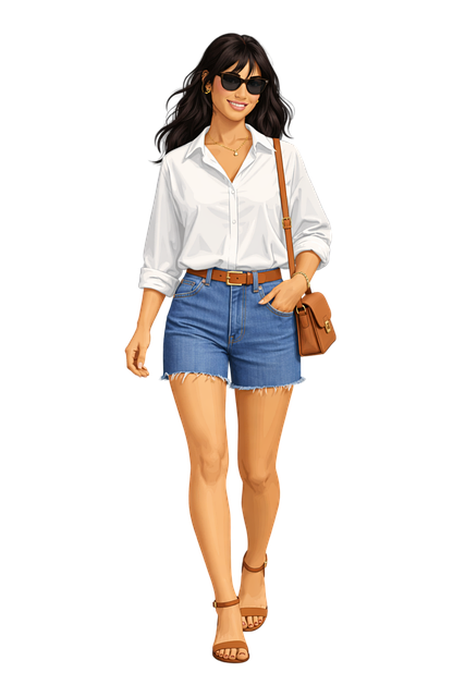 Free fashion woman stylish female summer outfit vector