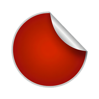 Free Red Circle Curled Corner illustration and picture