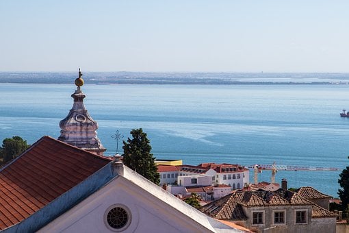 Lissabon, Portugal, Kirke, Ocean, Udsigt