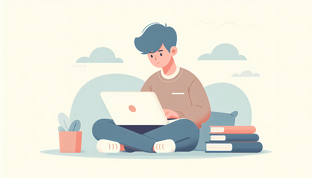 Free online learning studying online student studying illustration