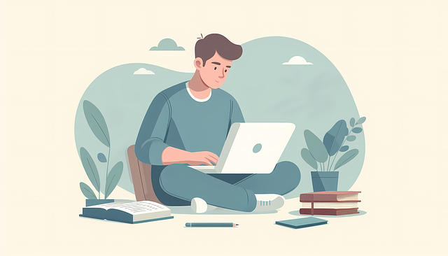 Free online learning studying online student studying illustration