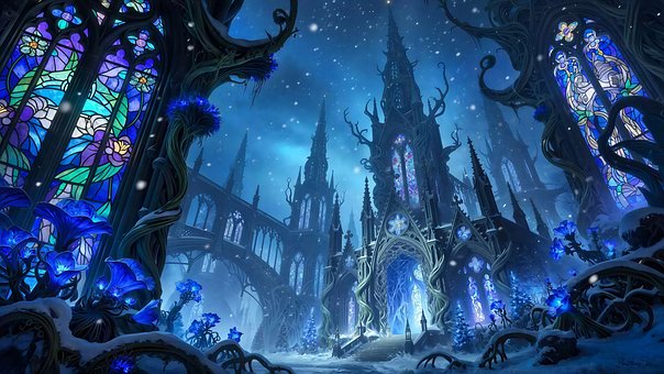 Free Cathedral Night illustration and picture