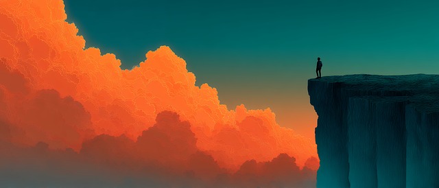 Free cliff edge person illustration