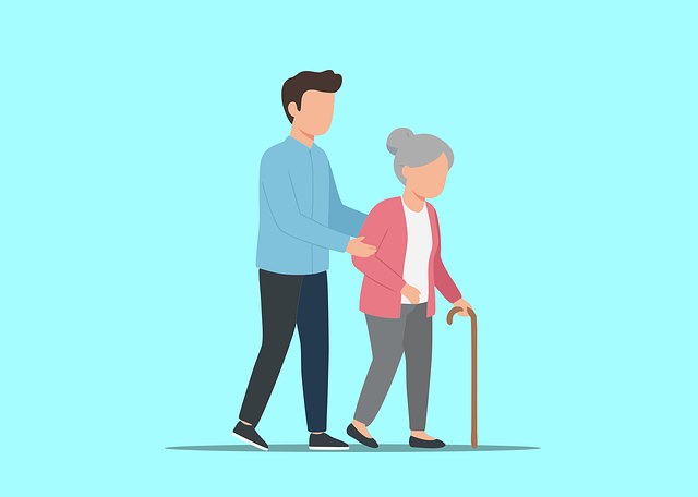 Free elderly care support vector