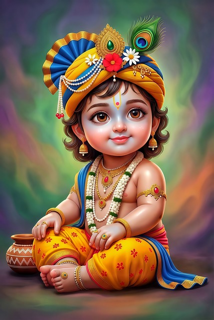 Free krishna radha hindu illustration