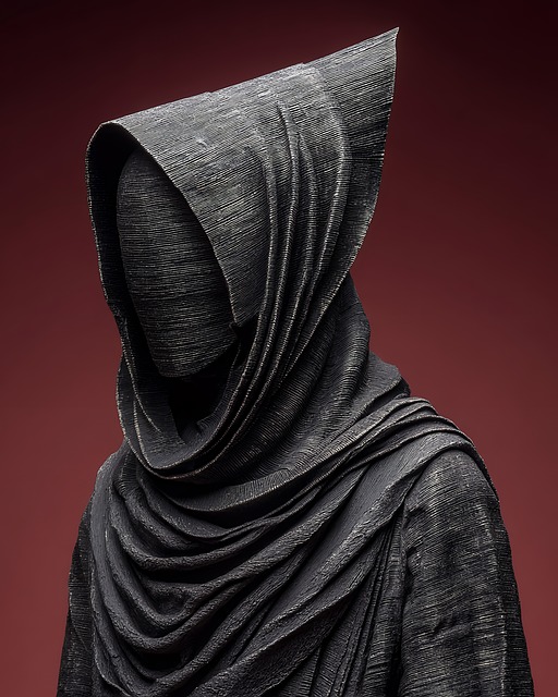 Free figure draped hooded illustration
