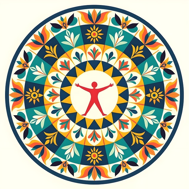Free circles men symmetrical illustration