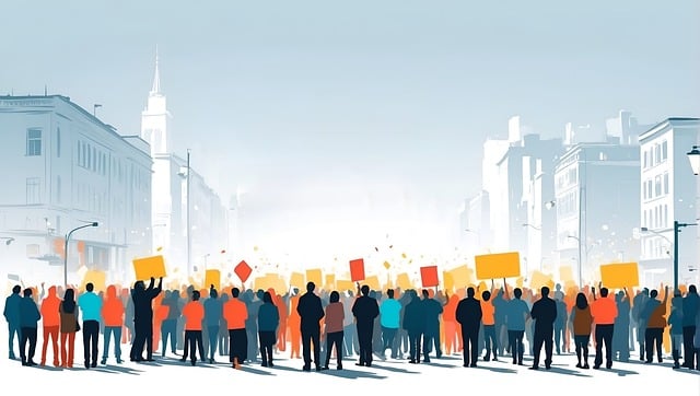 Free crowd people gathering illustration