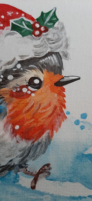 Free Painted Bird Winter photo and picture