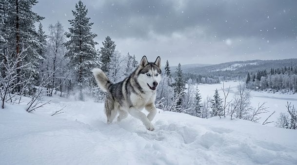 Haustier, Tier, Siberian Husky, Laufen