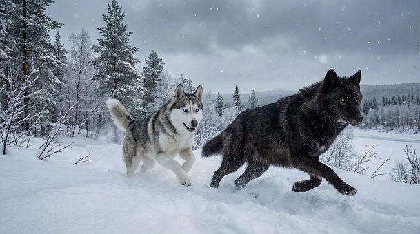 Haustier, Tier, Siberian Husky, Wolf
