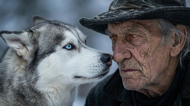 Haustier, Tier, Siberian Husky, Mann