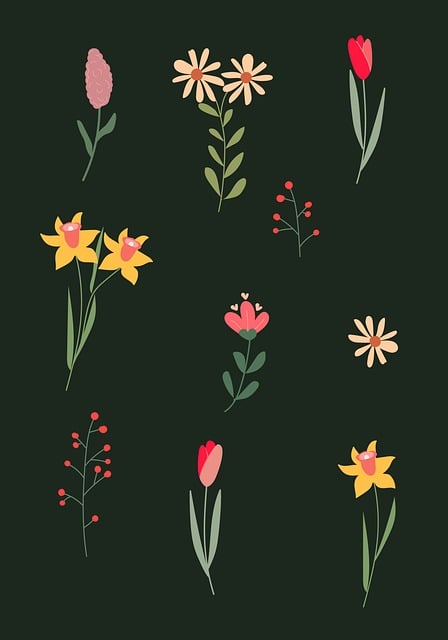 Free flowers background nature illustration