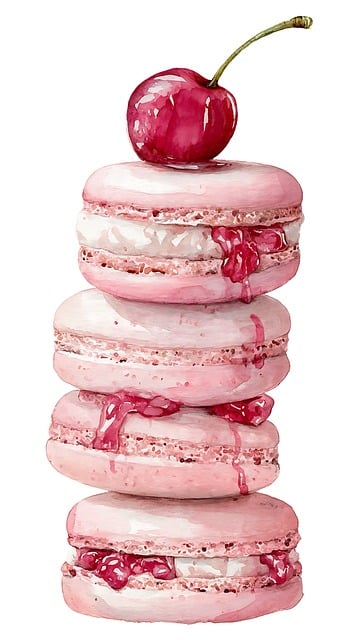 Kuchen, Macaron, Kirsche, Kirsch-Macaron