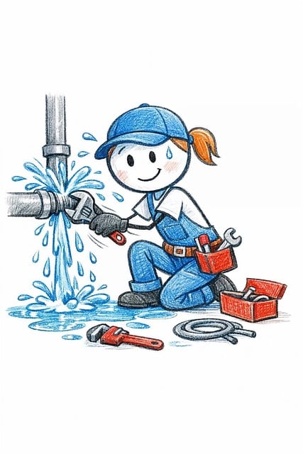 Free plumber woman repair illustration
