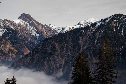Berge, Alpen, Natur, Landschaft, Winter