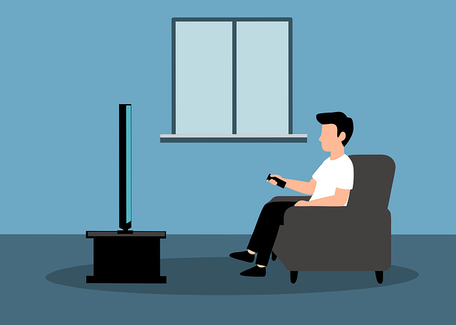 Free television watching television man illustration