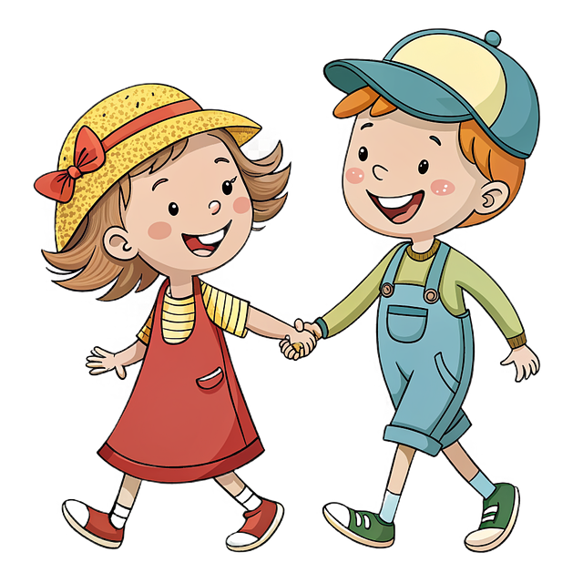 Free children friendship childhood illustration