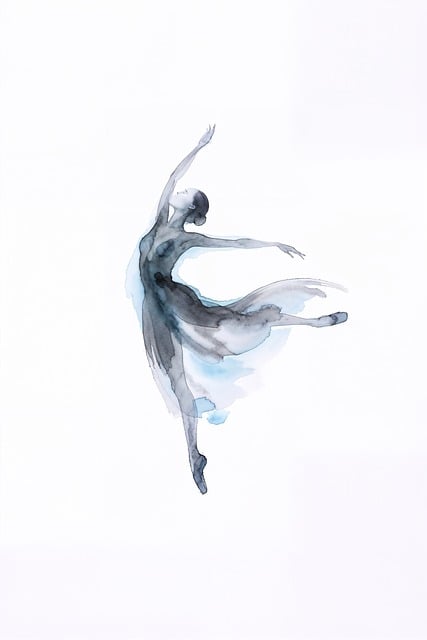 Free ballerina jump floating illustration