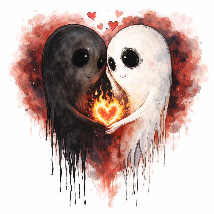 Download Ghost Couple, Ghost Love, Cute Ghosts. Royalty-Free Stock ...