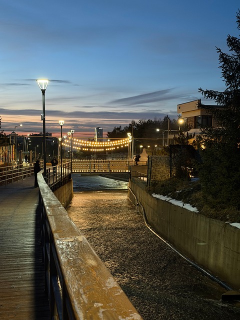 Abend Stadt, Stadt Am Fluss