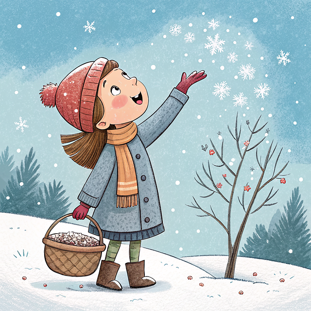 Free girl child winter illustration