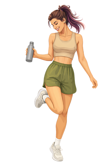 Free fitness woman active lifestyle workout illustration vector