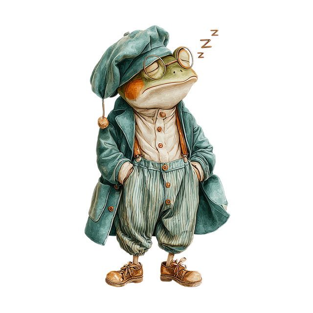 Free frog sleeping stylish illustration