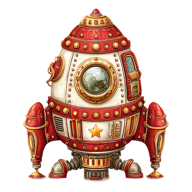 Free steampunk robot red illustration