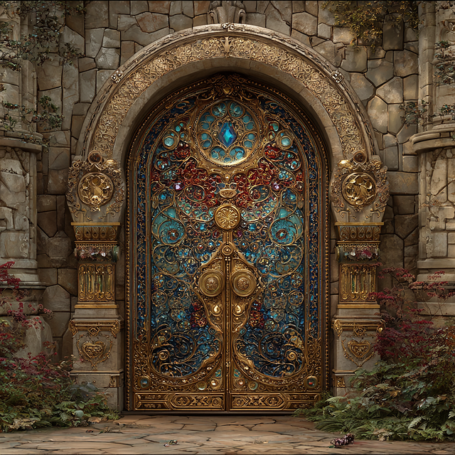 Free door jeweled ornate illustration