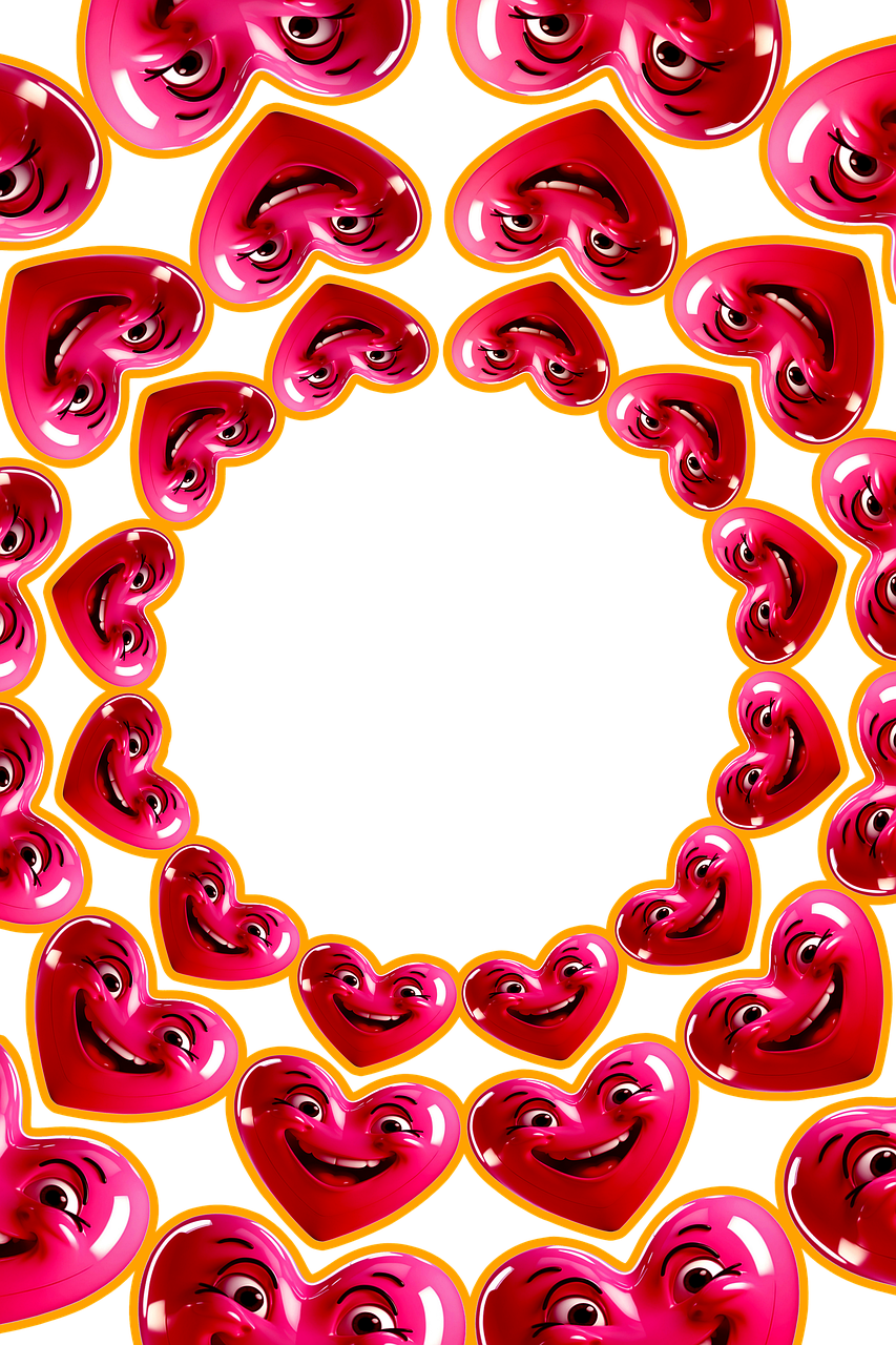 Free hearts smiling pink illustration