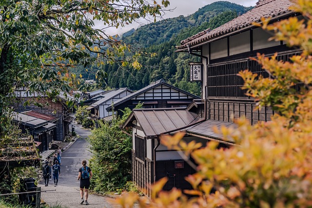 Japan, Traditionell, Dorf, Herbst