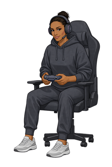 Free young woman gamer girl gaming vector