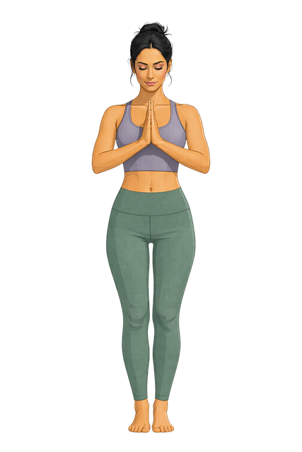 Free young woman yoga meditation vector