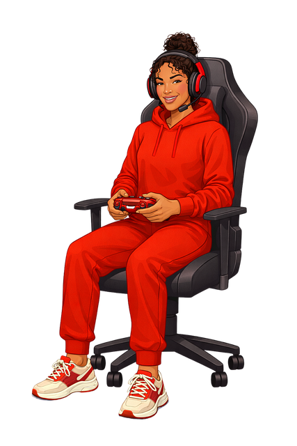 Kvindelig Gamer, Spilillustration