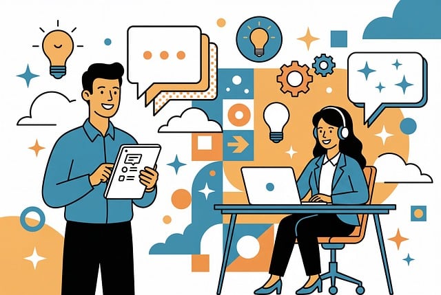 Free communication technology collaboration illustration