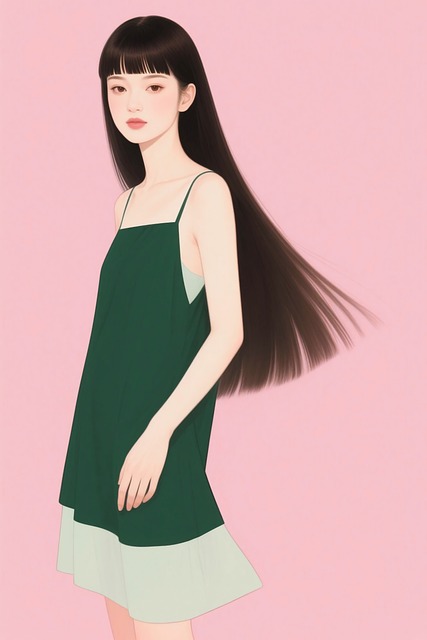 Free ai generated woman long hair illustration