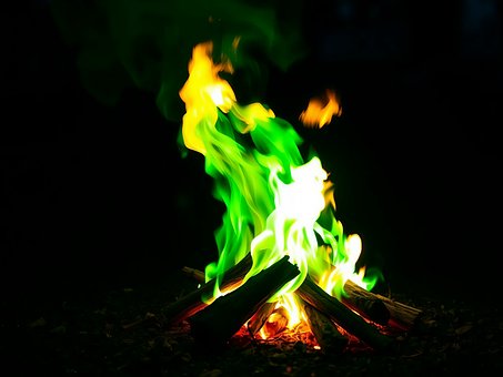 Free Green Fire Glowing Flames ai generated image and illustration