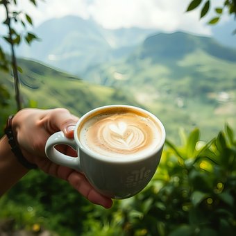 Free Coffee Cup Latte Art illustration and picture