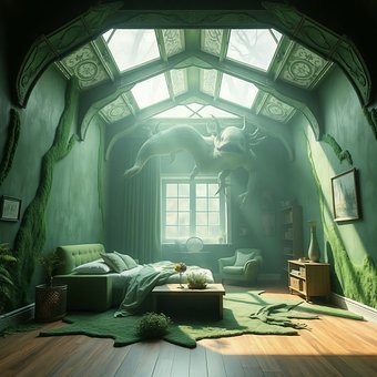 Free Fantasy Room Magical Interior illustration and picture