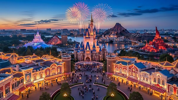Free Amusement Park Fireworks photo and picture