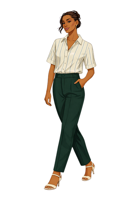 Free stylish woman business casual elegant outfit vector