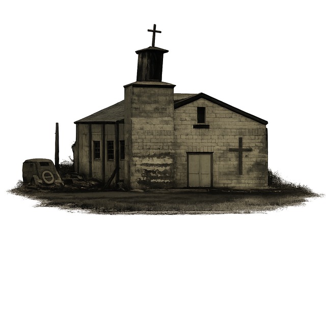 Free church horror desert illustration
