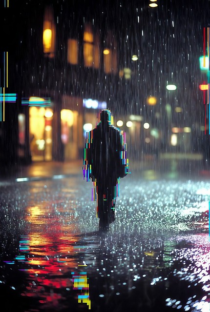Free Rainy Night Cyberpunk illustration and picture