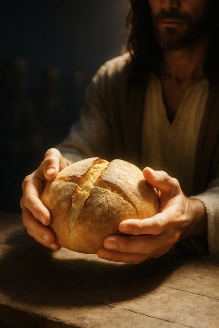 Free bread hands blessing illustration