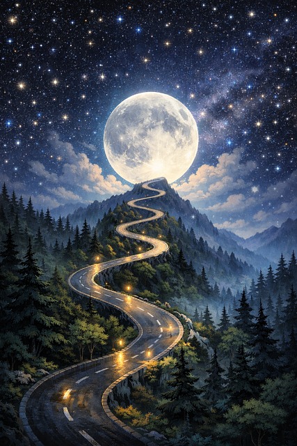 Download free HD stock image of Street Luna Free street luna sky illustration