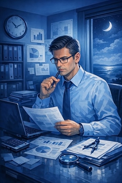 Free late night work overtime illustration