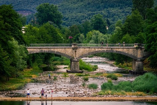Gard, Provenza, Naturaleza, Puente, Agua