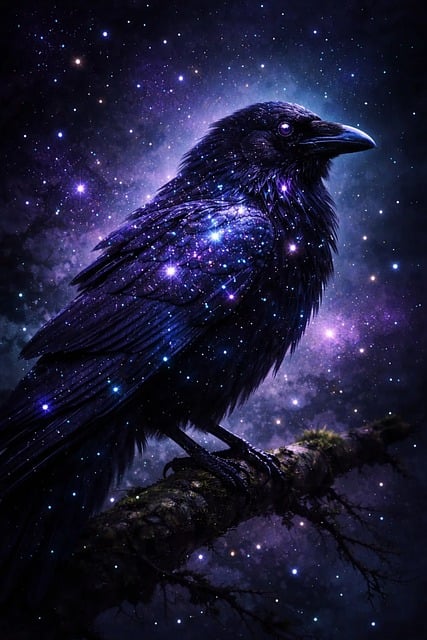 Free raven animal bird illustration